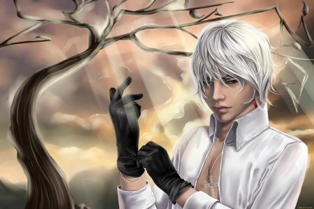 Фэнтези парни с белыми волосами