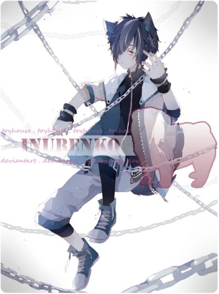 Неко парень волк омега