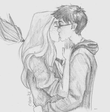 Джинни и гарри поцелуй рисунки