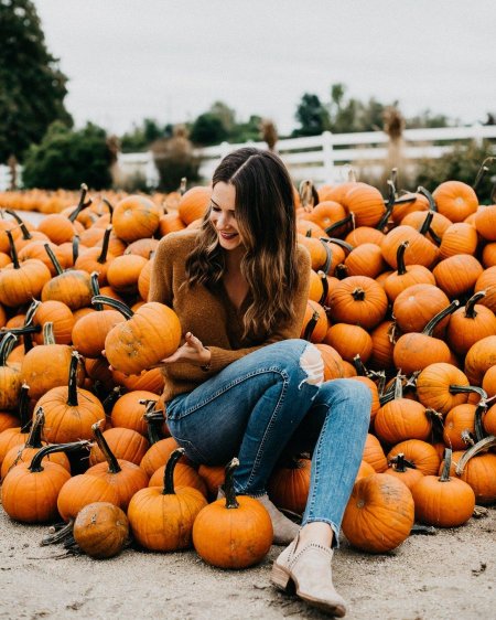 Осенняя фотосессия с тыквами