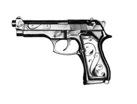 Эскиз тату пистолет