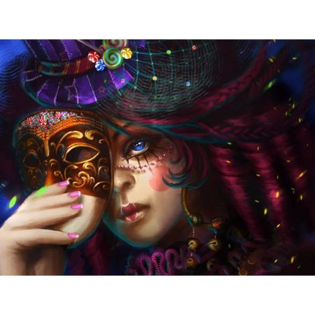 Девушка в карнавальной маске