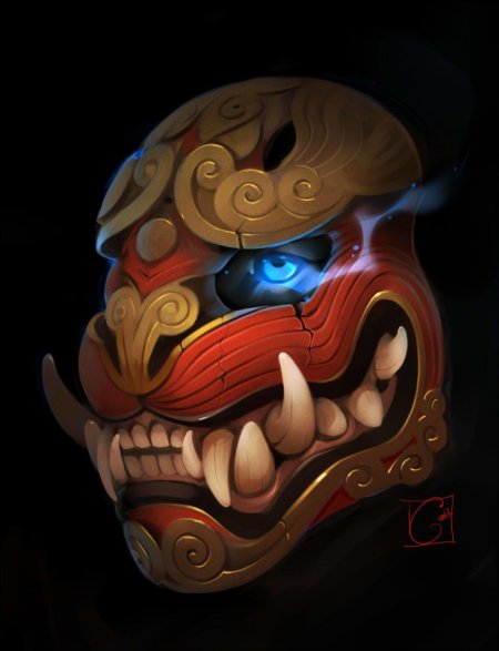 Японская маска самурая