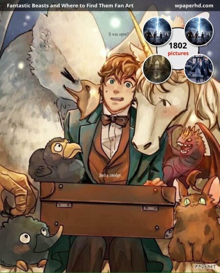 Ньют саламандер и гарри поттер арт