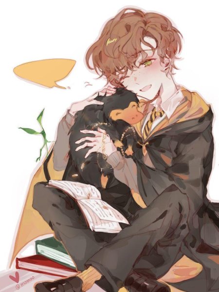 Ньют саламандер и гарри поттер арт