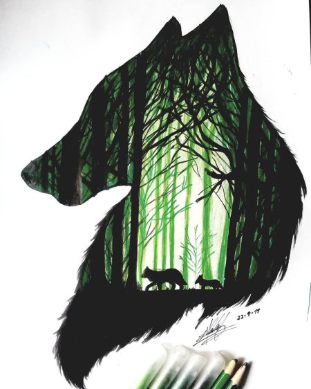 Волк эскиз