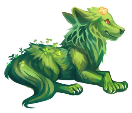 Зеленый волк арт