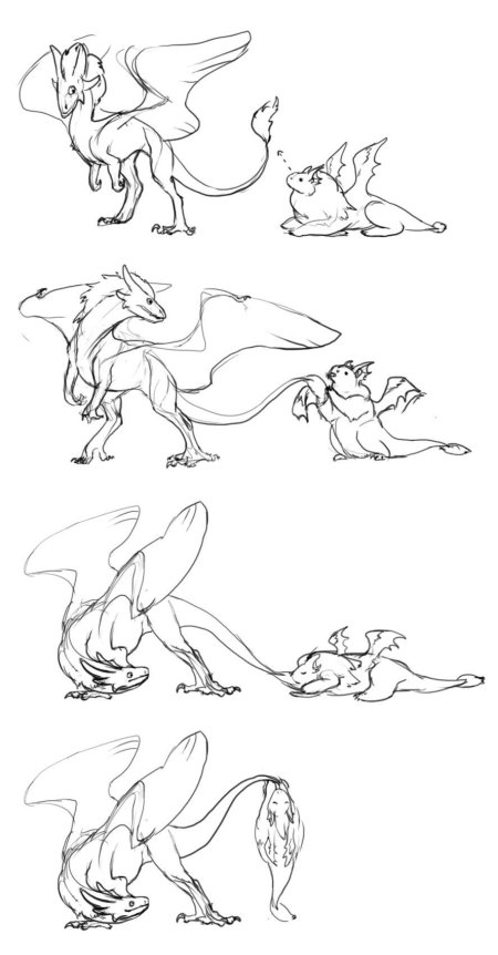 Дракон референс позы