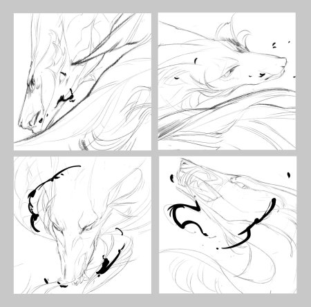 Дракон набросок