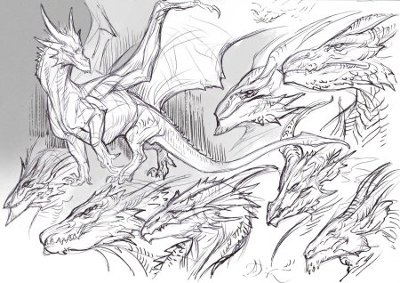 Скетч дракон