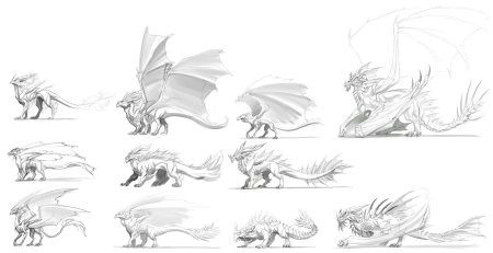 Референс дракона сбоку