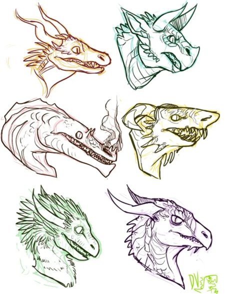 Референс дракона сбоку