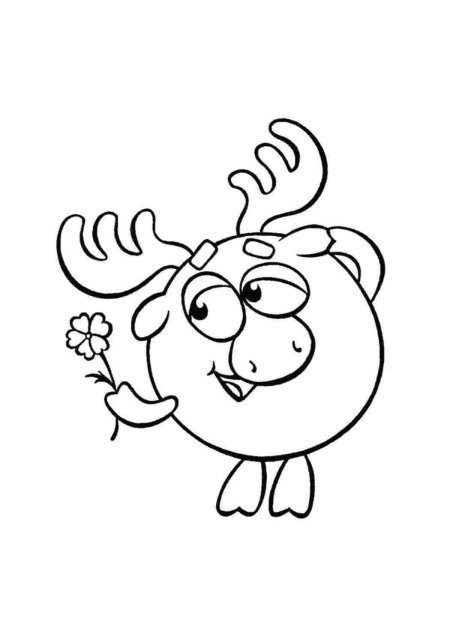 Раскраска смешарики лосяш