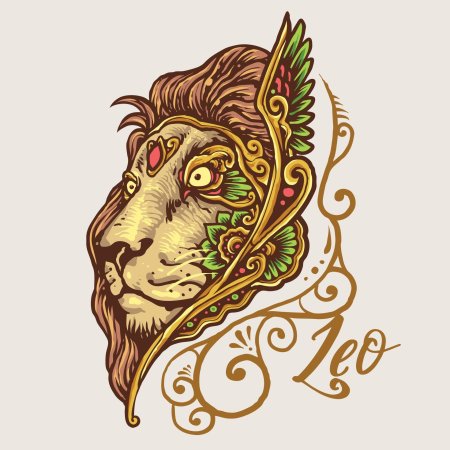 Лев декоративный рисунок