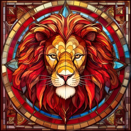 Витраж лев