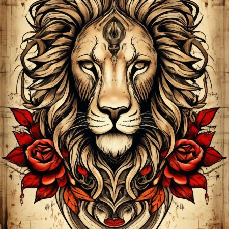 Эскизы татуировок лев