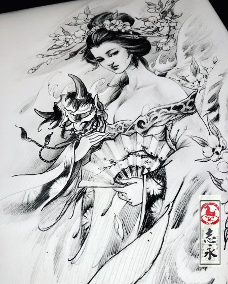 Татуировки самурай гейша