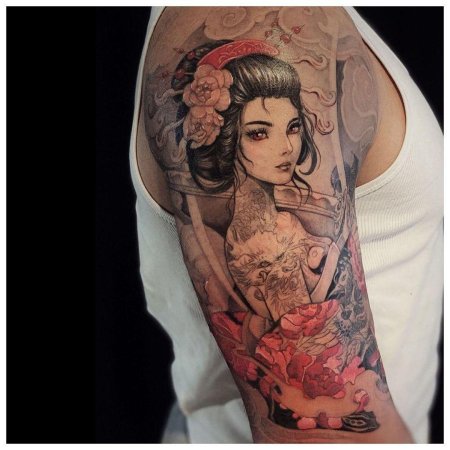 Тату гейша якудза