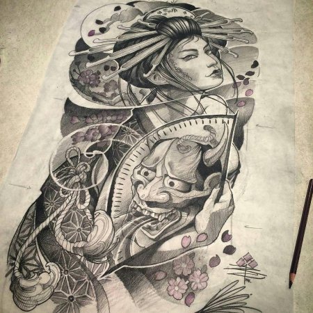 Чикано самурай тату