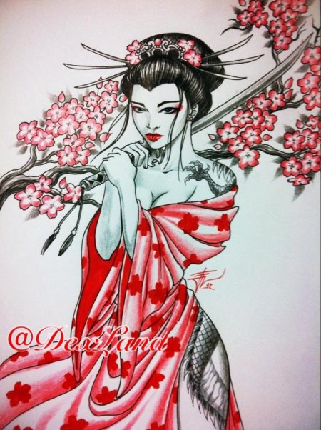 Гейша рисунок