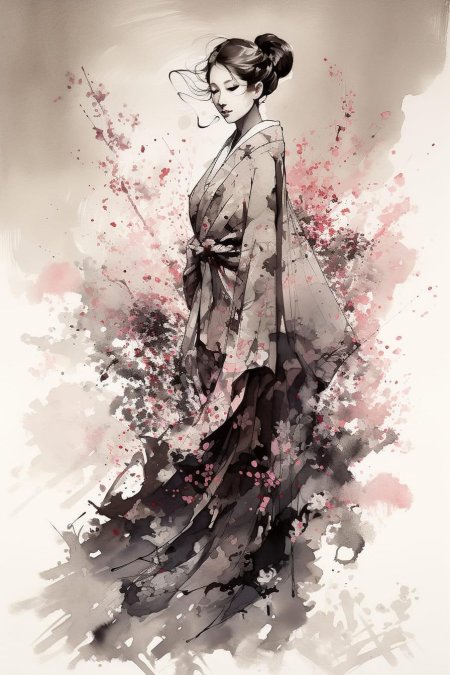 Японская живопись гейши