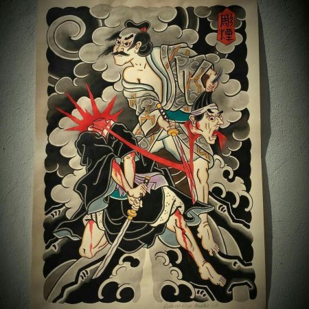 Японская гравюра якудза