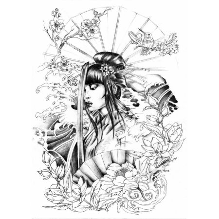 Гейша эскиз япония