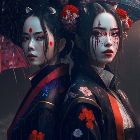 Японская живопись гейши