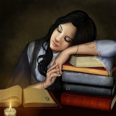 Девушка с книгами