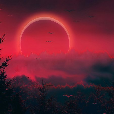 Закат красной луны