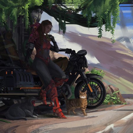 Девушка с мотоциклом