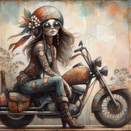 Девушка на мотоцикле