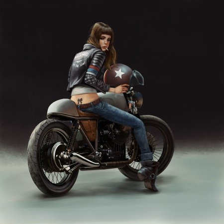 Cafe racer bike девушка