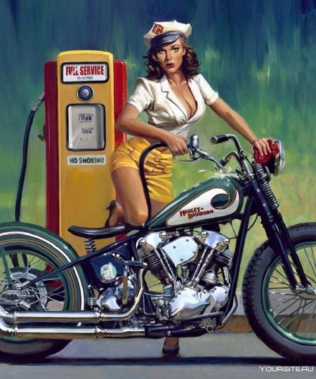 Мотоцикл и девушка
