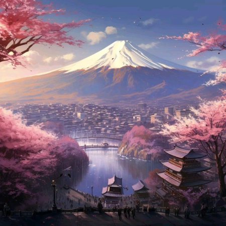 Японский пейзаж арт