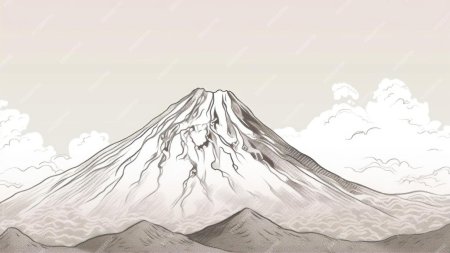 Гора фудзияма рисунок