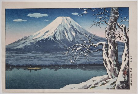 Японская гравюра гора фудзияма