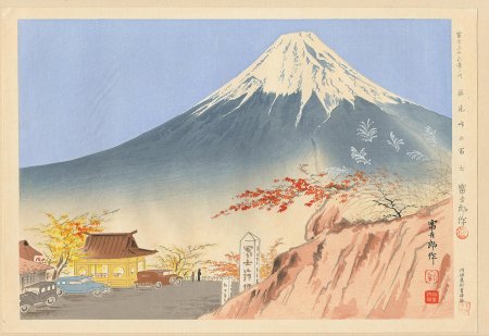 Японская гравюра гора фудзияма