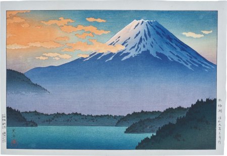 Японская гравюра гора фудзияма