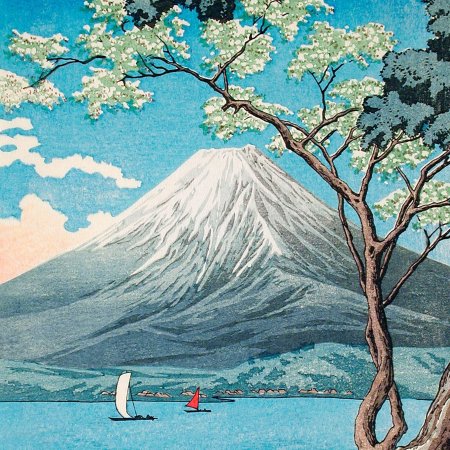 Гора фудзи гравюра японская