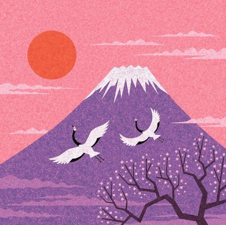 Японская гравюра фудзияма