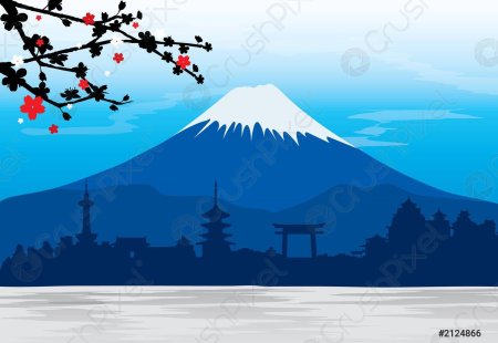 Япония гора фудзияма арт