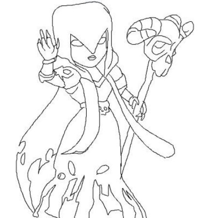 Раскраски клеш рояль ведьма