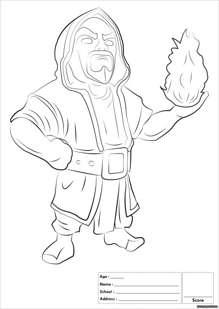 Раскраска клэш оф кланс колдун