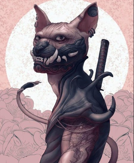 Коты самураи арт