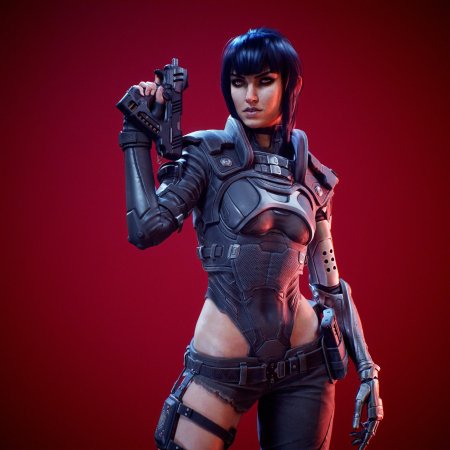 Девушка киберпанк арт