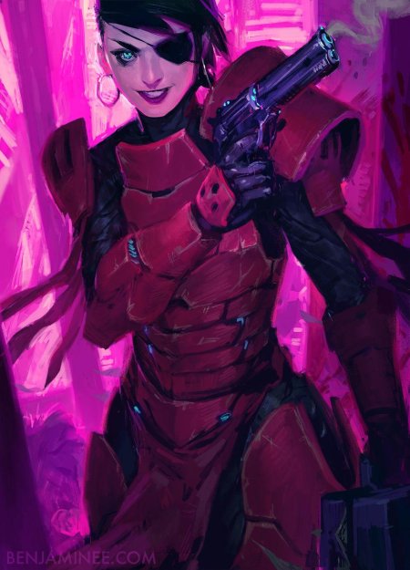 Киберпанк девушка арт