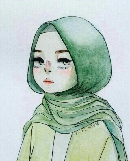 Девочка в хиджабе рисунок