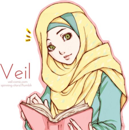 Девушка в хиджабе рисунок