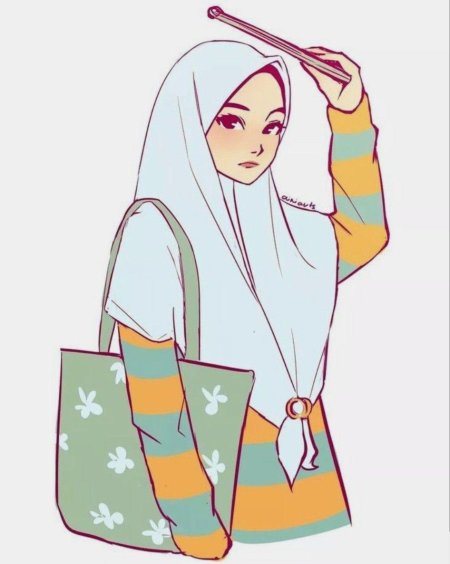 Девушки в хиджабе мультяшные